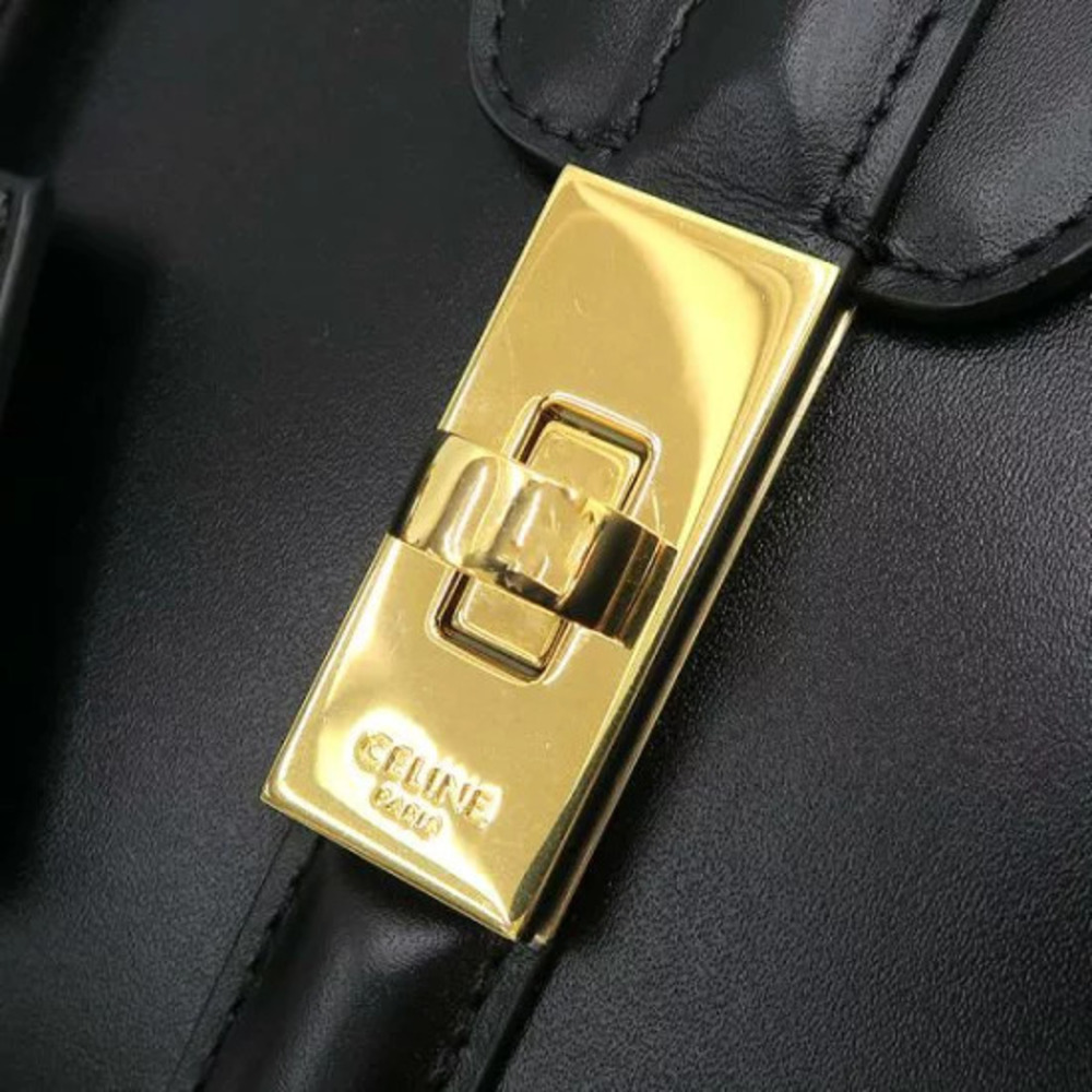 Celine Seize 16 bag satinated calfskin signature Black - Picture 3 of 9
